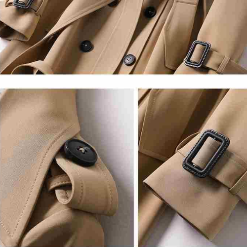 Gabardina mujer con doble botonadura estilo trench - Mavetta