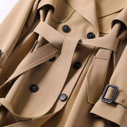 Gabardina mujer con doble botonadura estilo trench