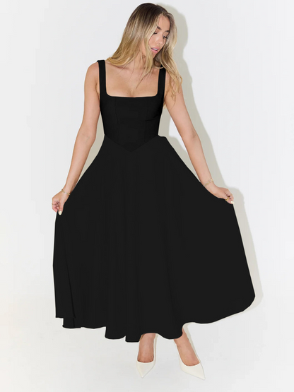 Vestido Midi Mujer de Corte Elegante
