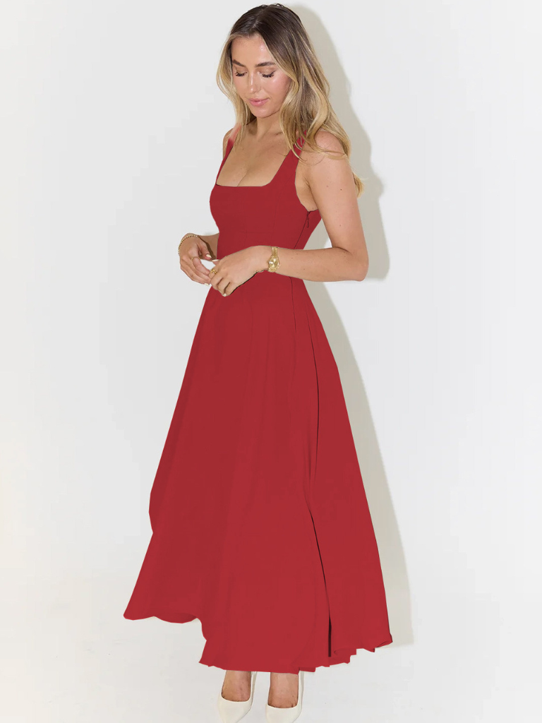 Vestido Midi Mujer de Corte Elegante