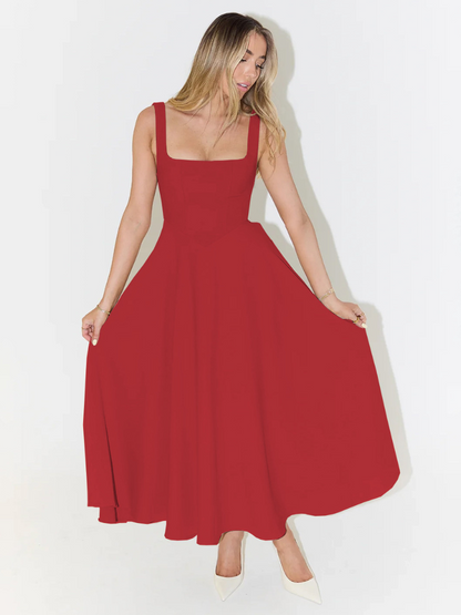 Vestido Midi Mujer de Corte Elegante