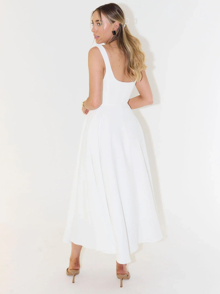 Vestido Midi Mujer de Corte Elegante