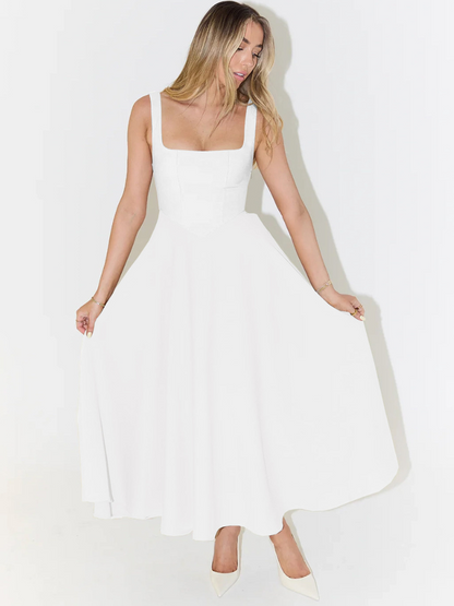 Vestido Midi Mujer de Corte Elegante