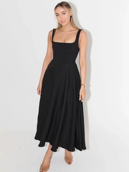 Vestido Midi Mujer de Corte Elegante