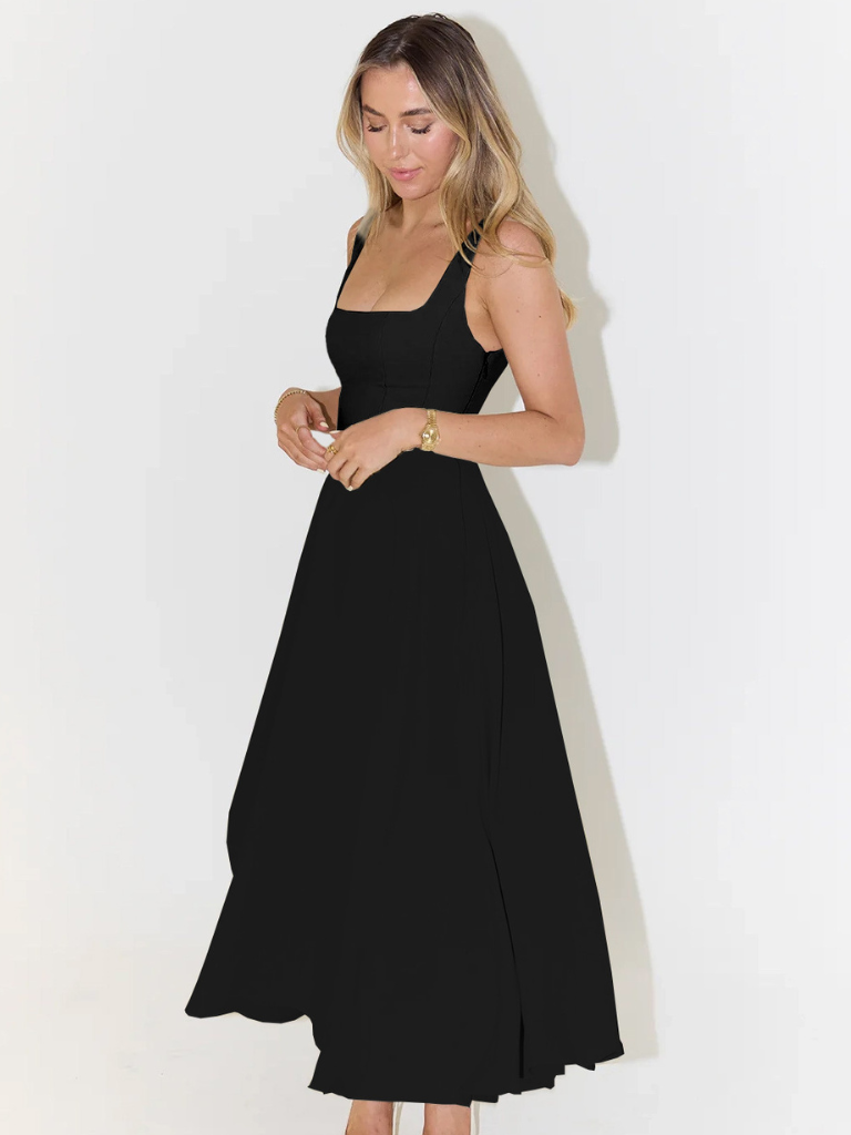 Vestido Midi Mujer de Corte Elegante