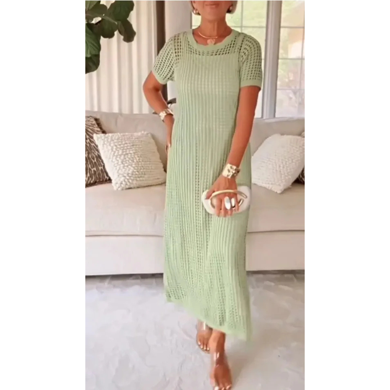 Vestido maxi mujer fluido diseño cut-out elegante