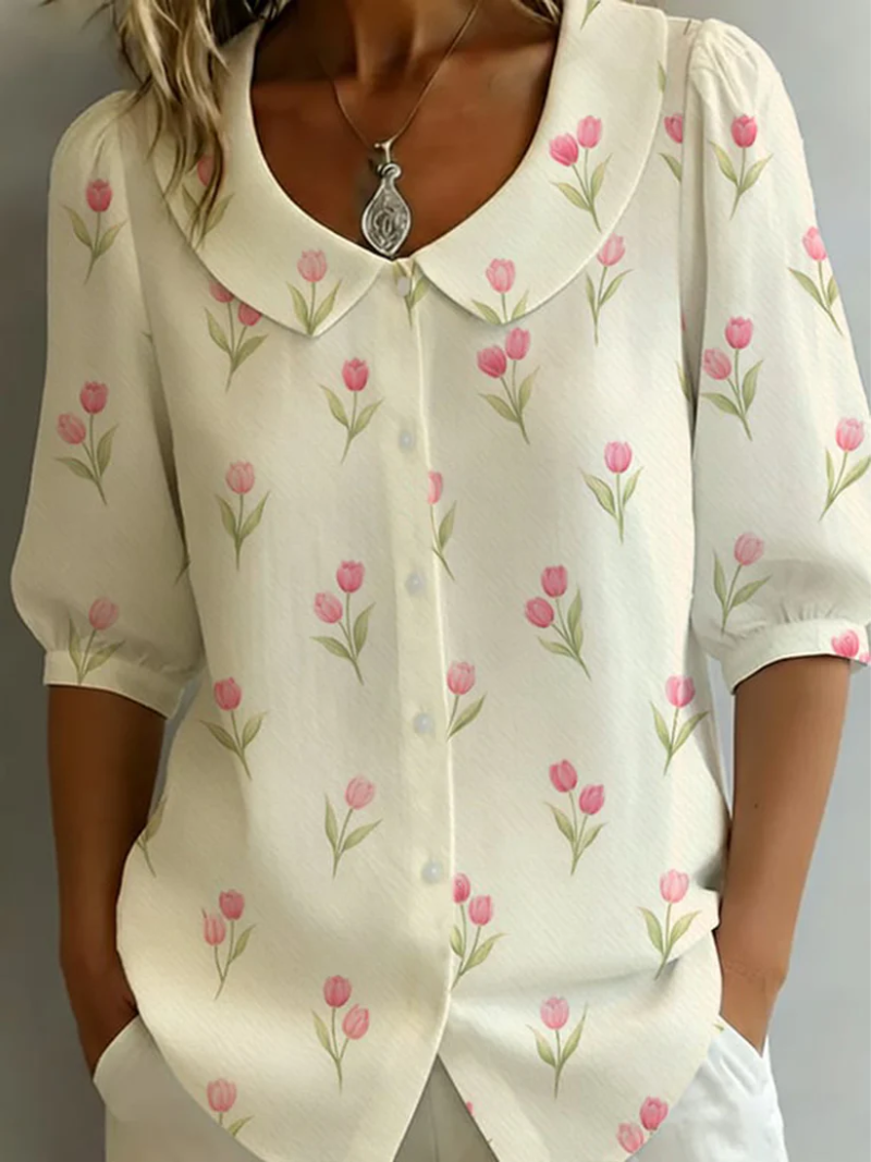 Blusa Mujer Algodón Estampado Floral Corte Suave Diario - Mavetta