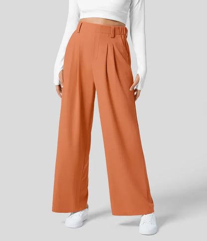 Pantalón Mujer de Talle Alto y Pierna Ancha Elegante