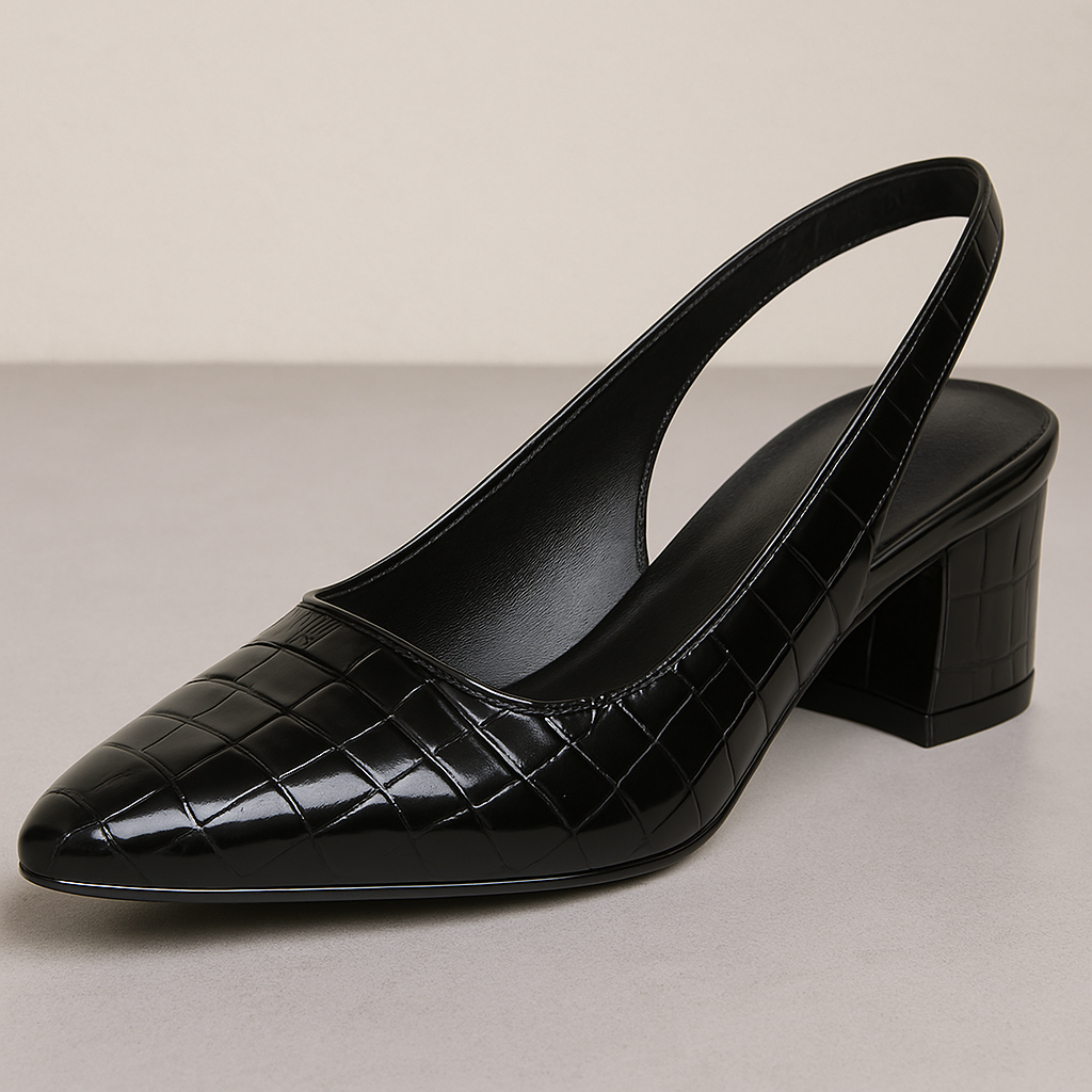 Zapatos Tacón Mujer de Piel Diseño Punta Afilada Comodos