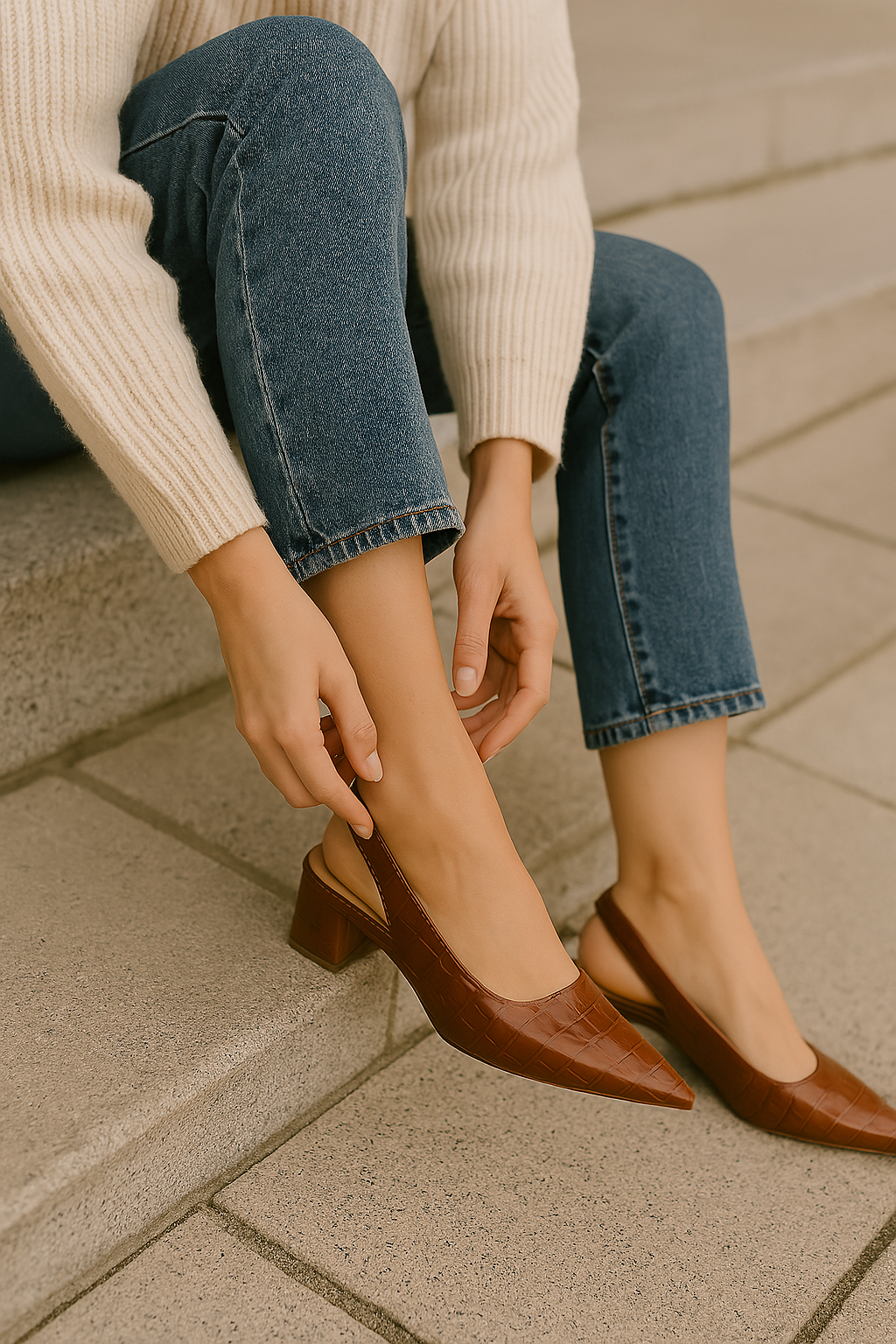 Zapatos Tacón Mujer de Piel Diseño Punta Afilada Comodos