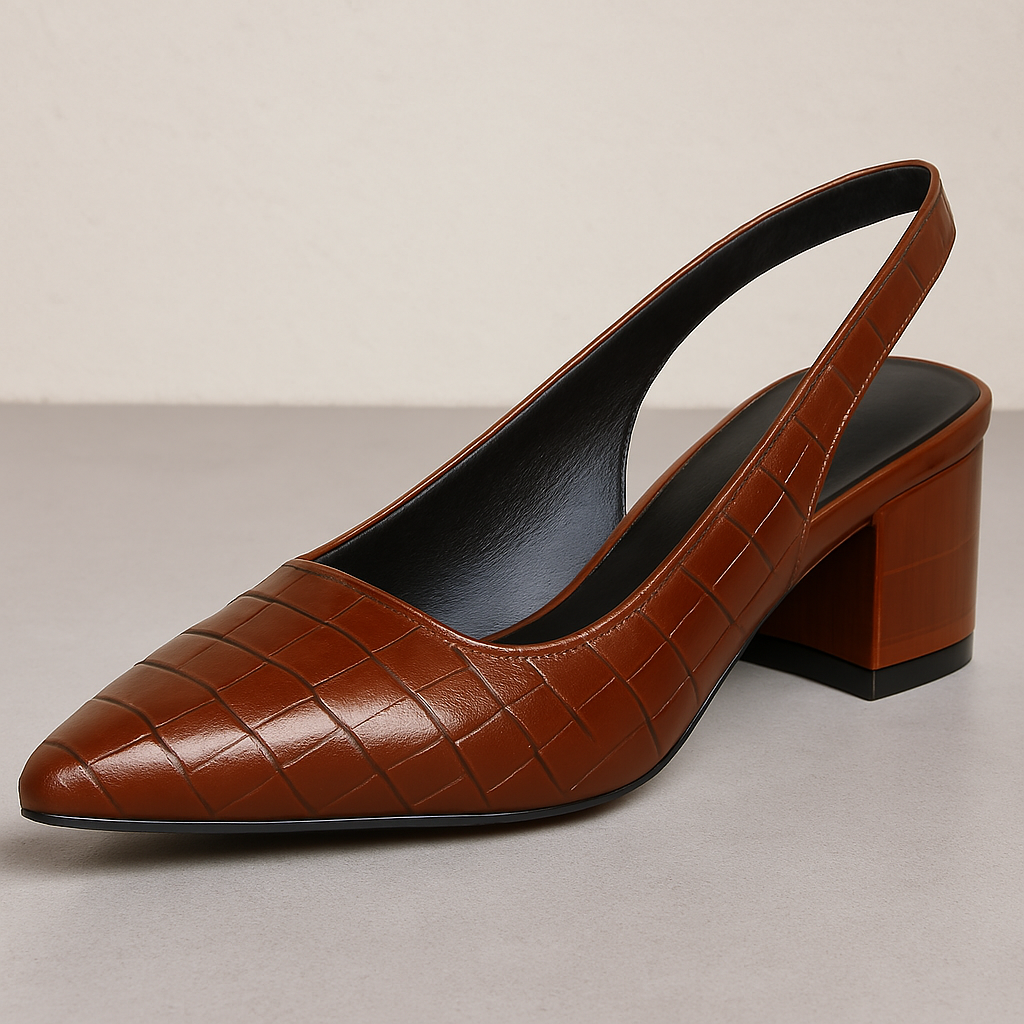 Zapatos Tacón Mujer de Piel Diseño Punta Afilada Comodos