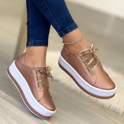 Zapatillas Plataforma Mujer Cordones Ojales Metálicos Suela Alta