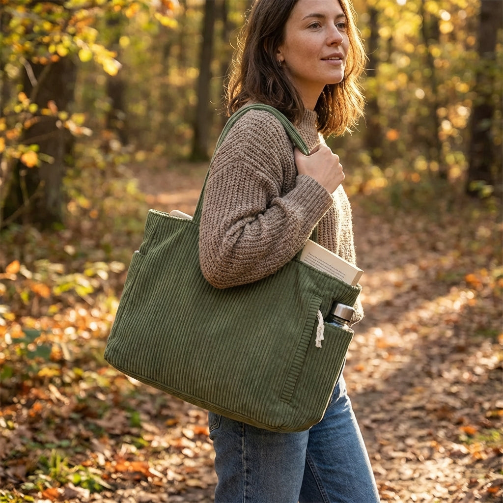 Bolso Tote Mujer con Bolsillos Diseño Casual