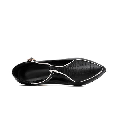 Zapatos Mujer Décolleté Piel T-Bar Elegante