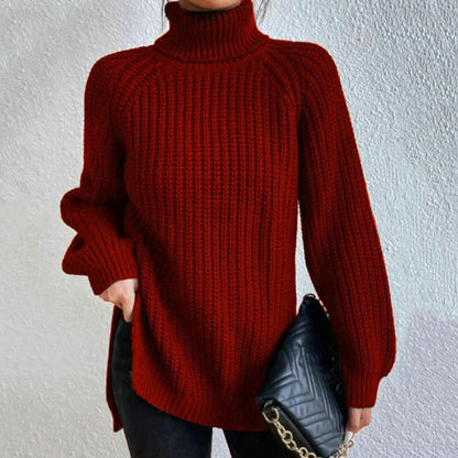 Jersey Mujer Cuello Alto Ajustado