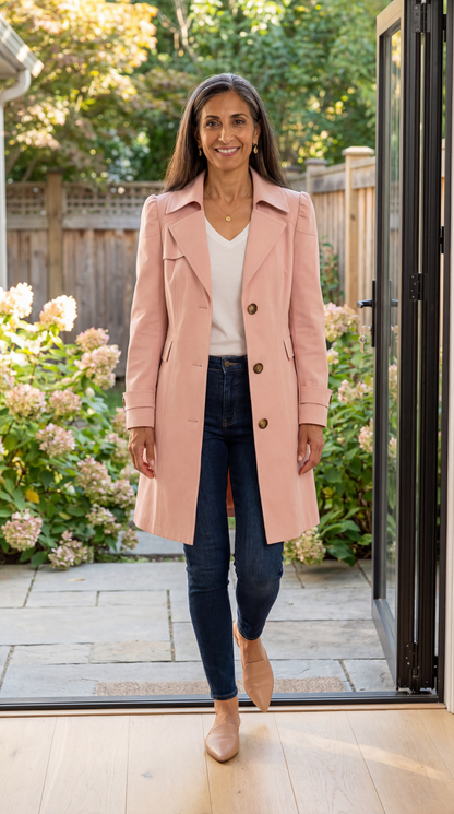 Abrigo Trench Mujer Ligero Vintage Versátil