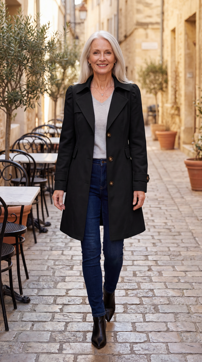Abrigo Trench Mujer Ligero Vintage Versátil