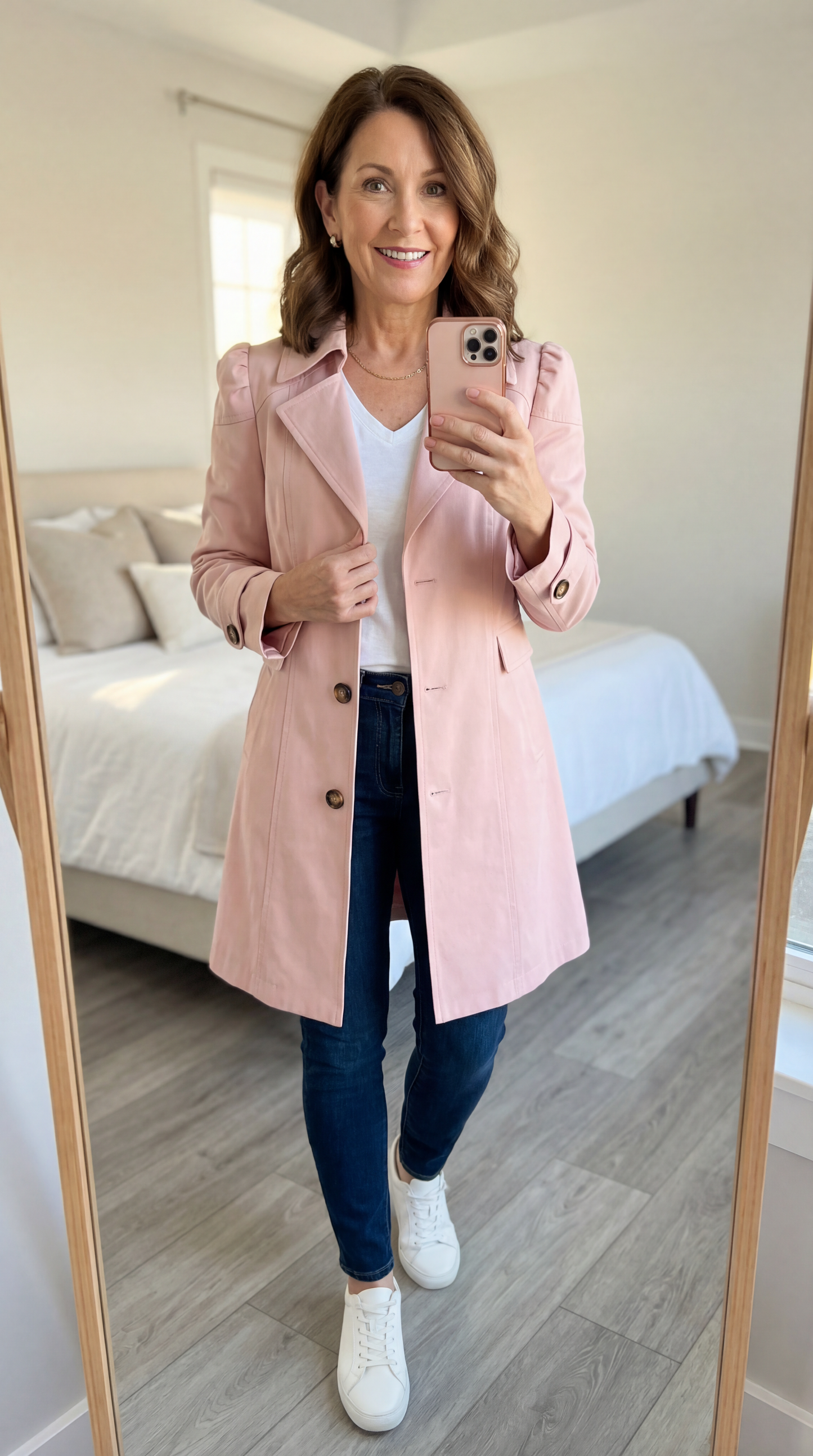 Abrigo Trench Mujer Ligero Vintage Versátil