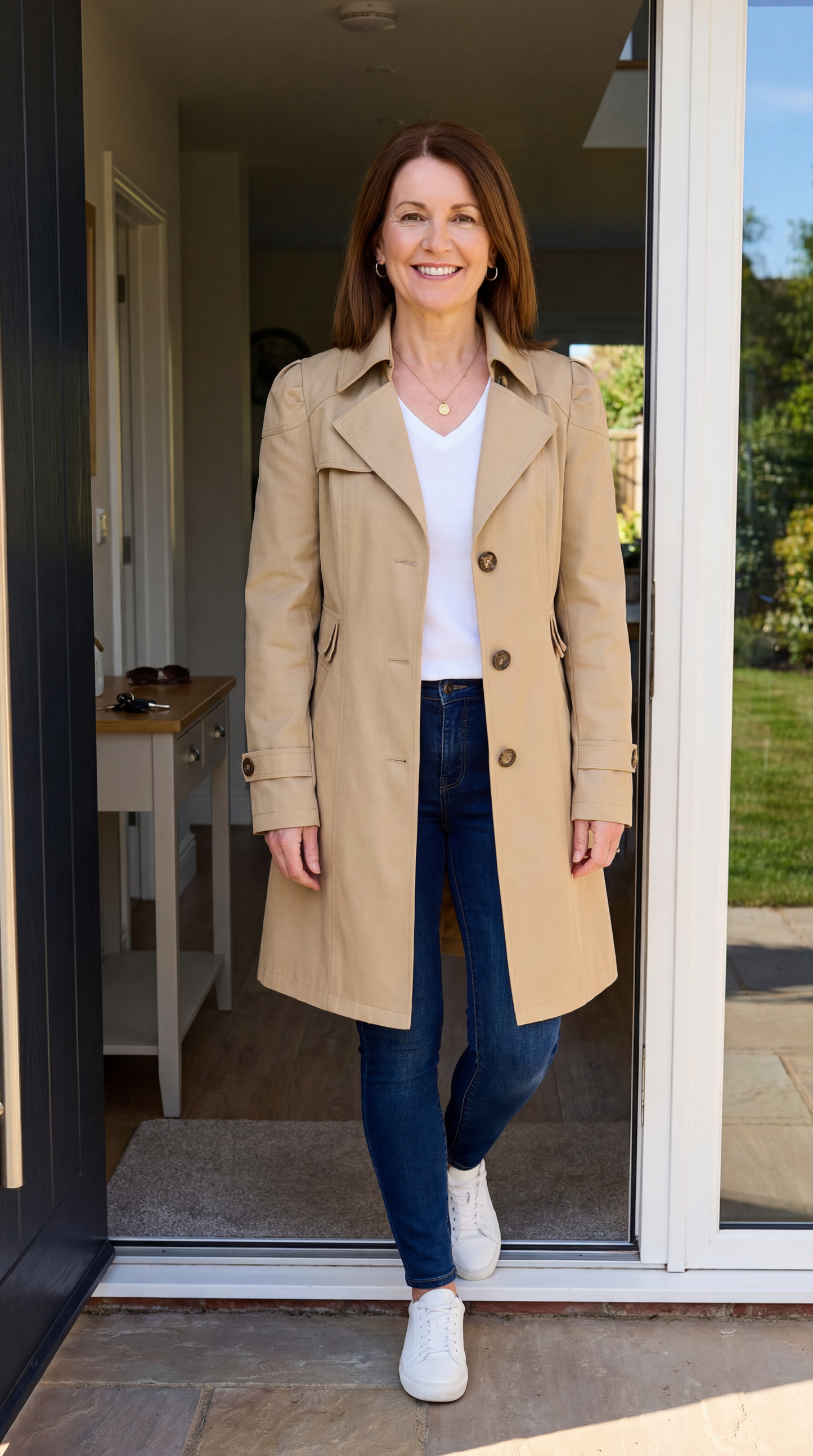 Abrigo Trench Mujer Ligero Vintage Versátil