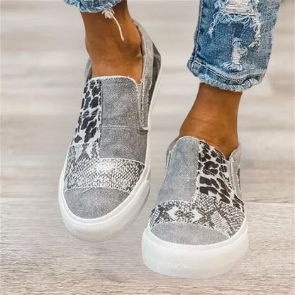 Zapatillas slip-on mujer con diseño patchwork estilo casual