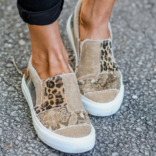 Zapatillas slip-on mujer con diseño patchwork estilo casual - Mavetta