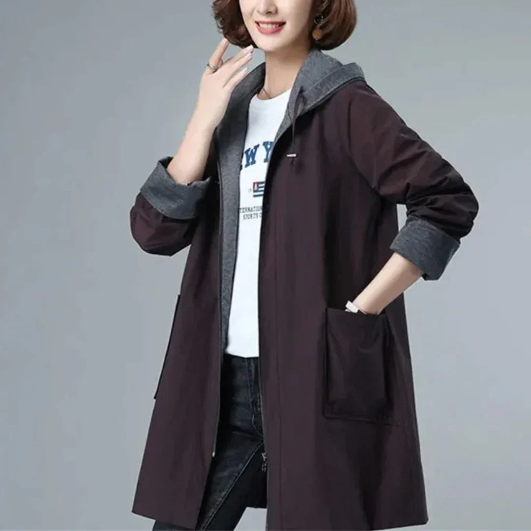 Chaqueta larga mujer de invierno casual corte recto