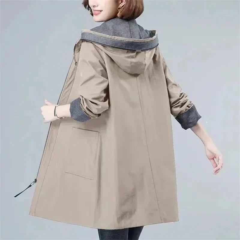 Chaqueta larga mujer de invierno casual corte recto