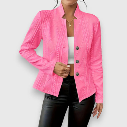 Blazer Mujer con Textura Estructurada Corte Entallado