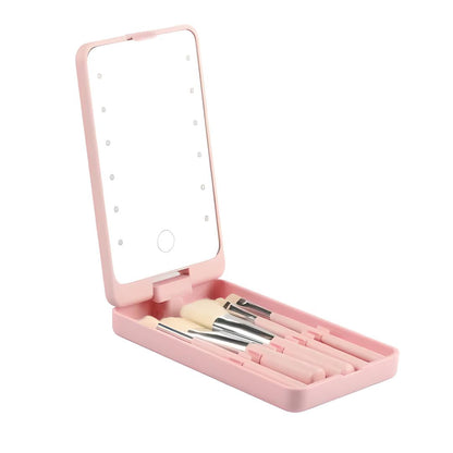 Set de brochas maquillaje Unisex con estuche compacto viaje