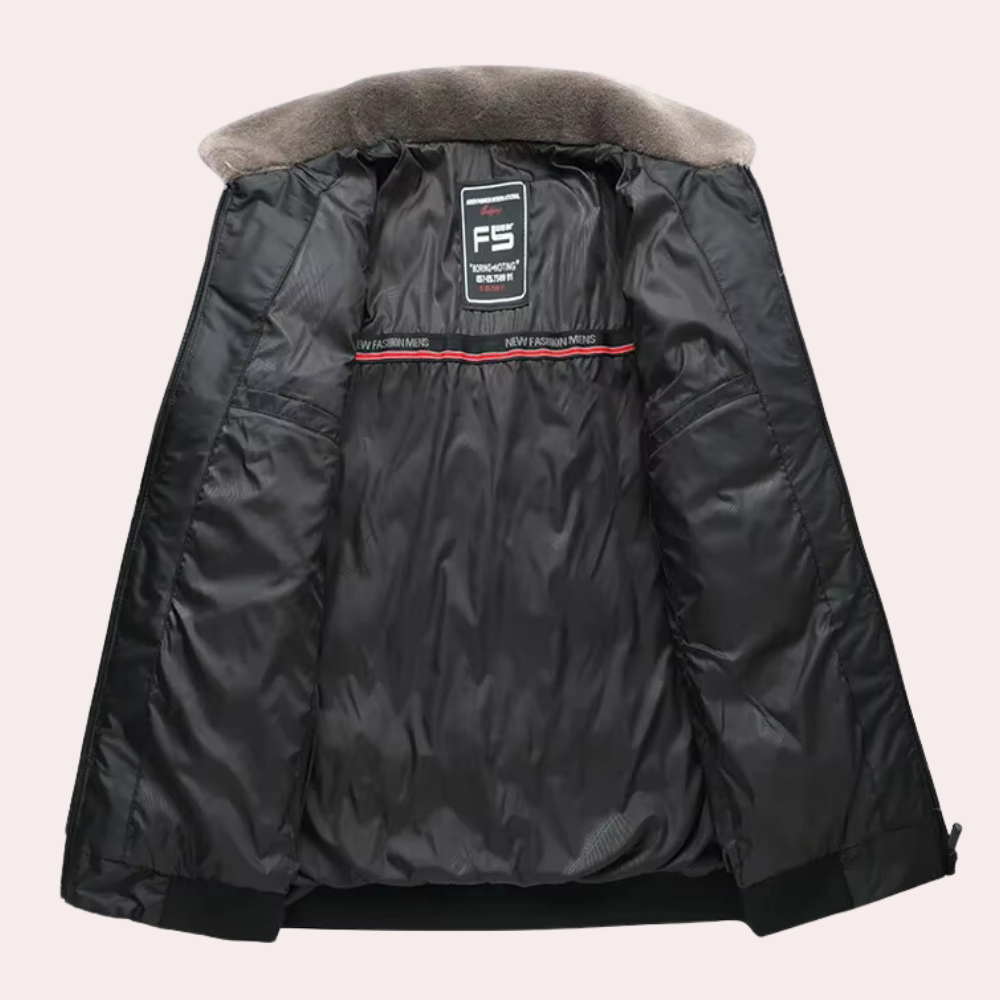 Chaqueta Acolchada Hombre con Cremallera Ajuste Regular