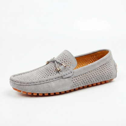 Mocasines Hombre Piel Detalle Perforado Lazo Decorativo