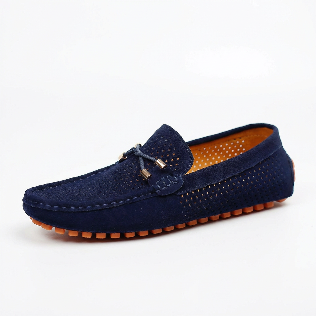 Mocasines Hombre Piel Detalle Perforado Lazo Decorativo - Mavetta
