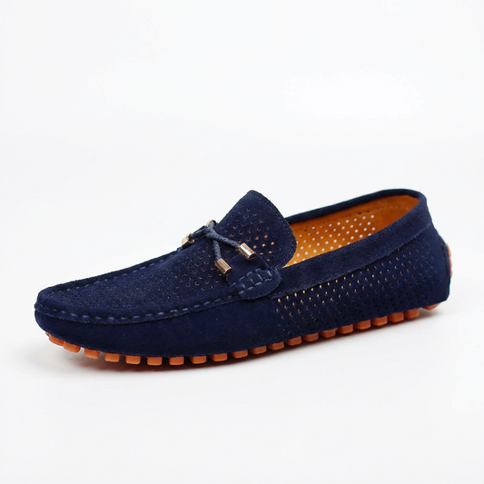 Mocasines Hombre Piel Detalle Perforado Lazo Decorativo - Mavetta