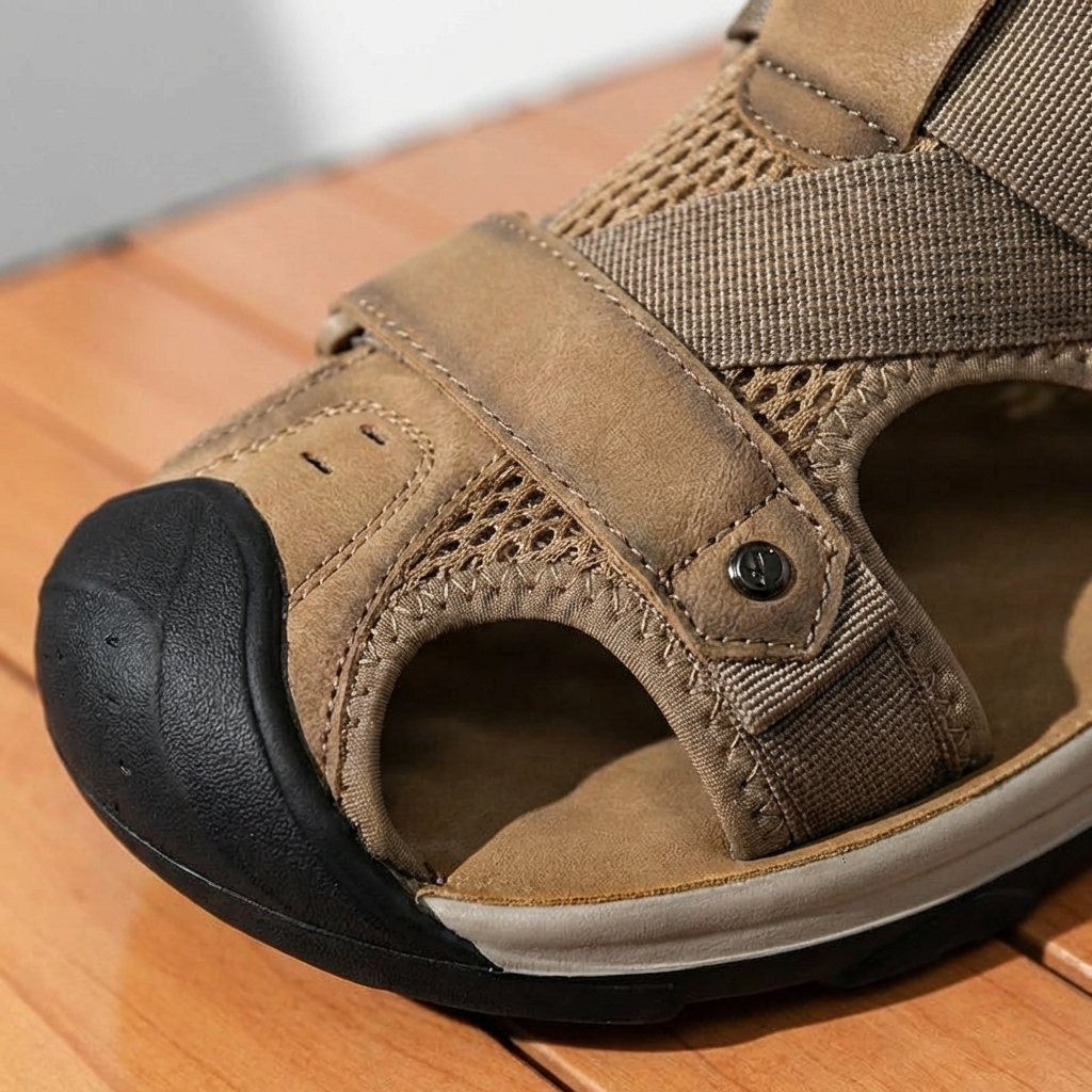 Sandalias Hombre Puntera Cerrada Suela Trekking Outdoor