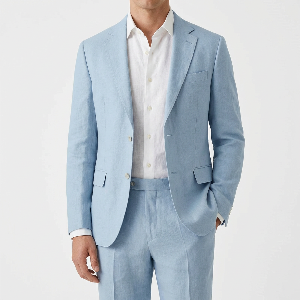 Traje Hombre Dos Piezas Corte Relajado Solapa Clasica