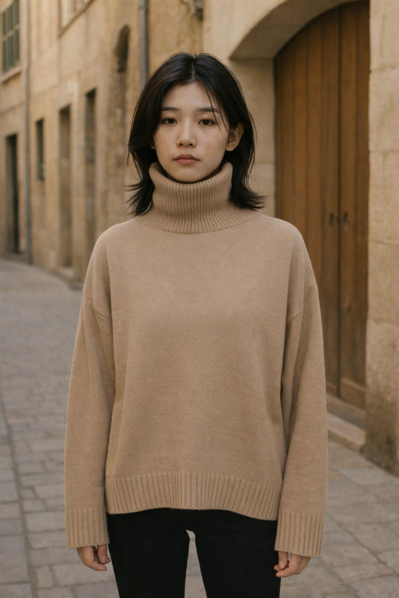 Jersey Mujer Holgado Cuello Alto Suave