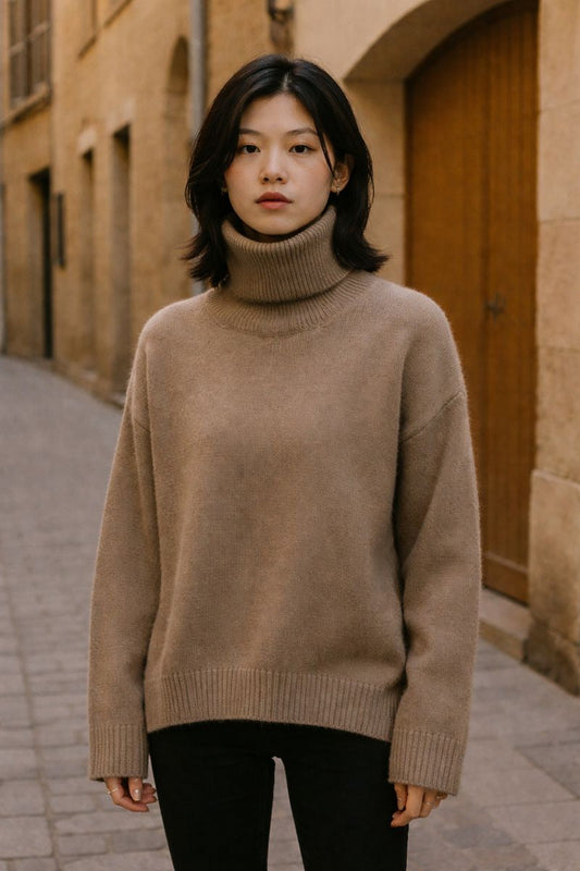 Jersey Mujer Holgado Cuello Alto Suave - Mavetta