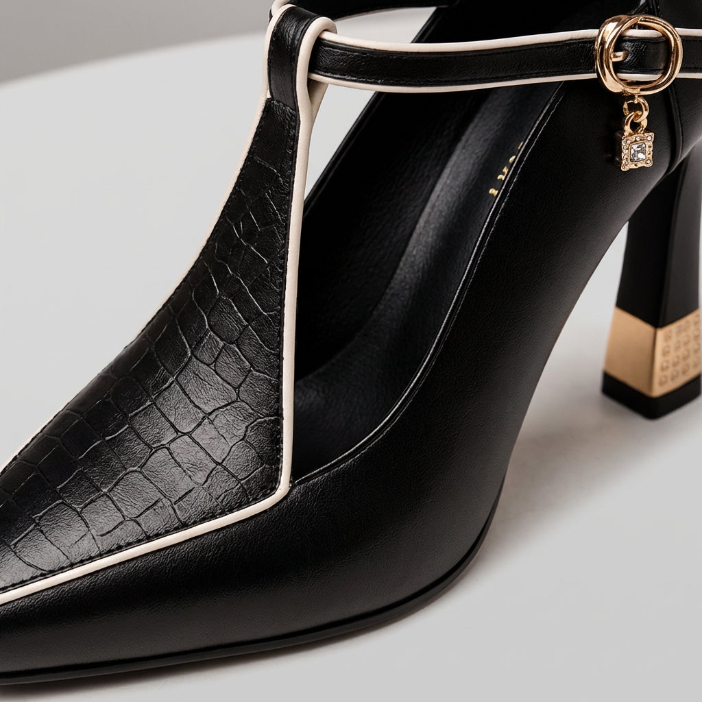 Zapatos Mujer Tacón Alto Tira en T