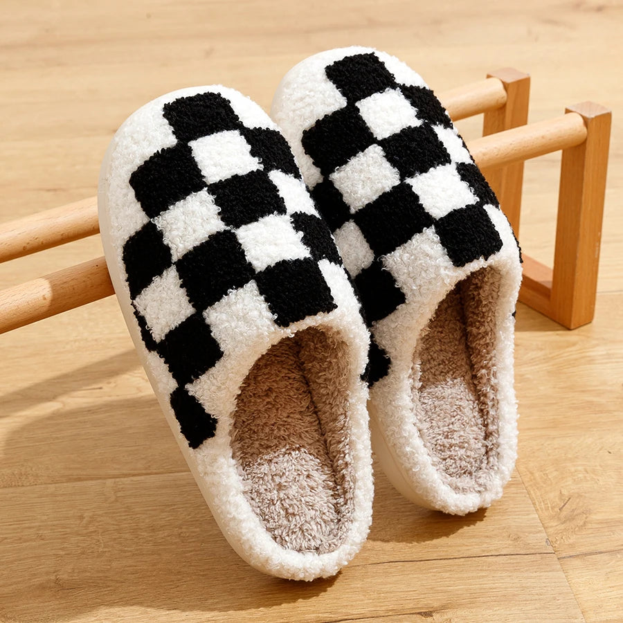 Zapatillas Mujer de Forro Polar con Estampado Ajuste Cómodo