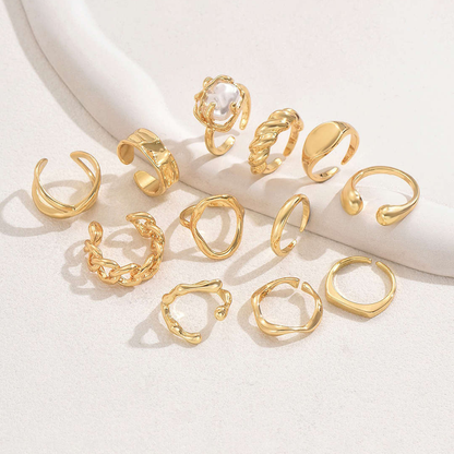 Conjunto Anillos Mujer Variados Ajustables