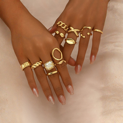 Conjunto Anillos Mujer Variados Ajustables