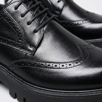 Zapatos Brogue Hombre Cuero Suela Gruesa