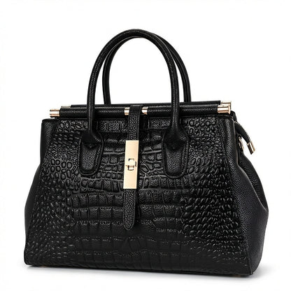 Bolso de Mano Mujer Grabado Cocodrilo Estructura Rigida - Mavetta