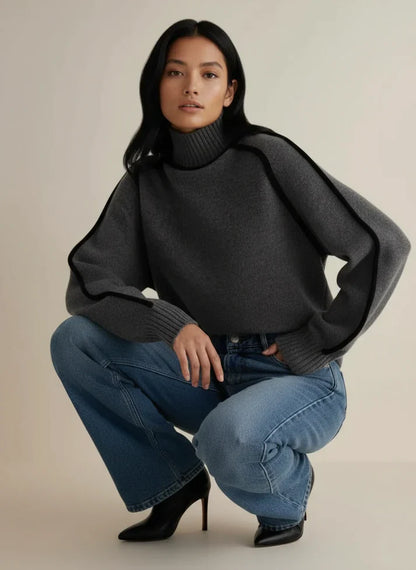 Suéter Mujer Cuello Alto Ajuste Clásico