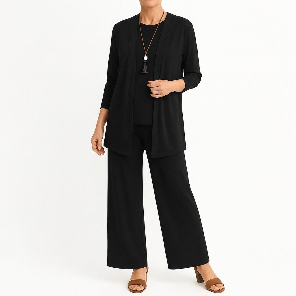 Conjunto Mujer Tres Piezas Pantalón Ancho Comodo