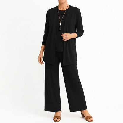 Conjunto Mujer Tres Piezas Pantalón Ancho Comodo