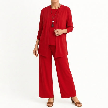 Conjunto Mujer Tres Piezas Pantalón Ancho Comodo