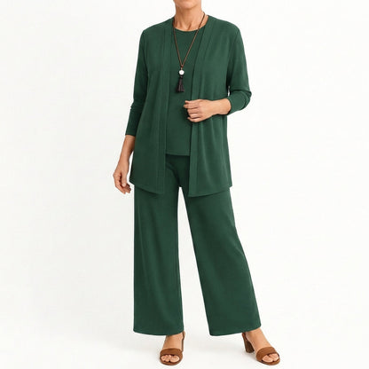 Conjunto Mujer Tres Piezas Pantalón Ancho Comodo
