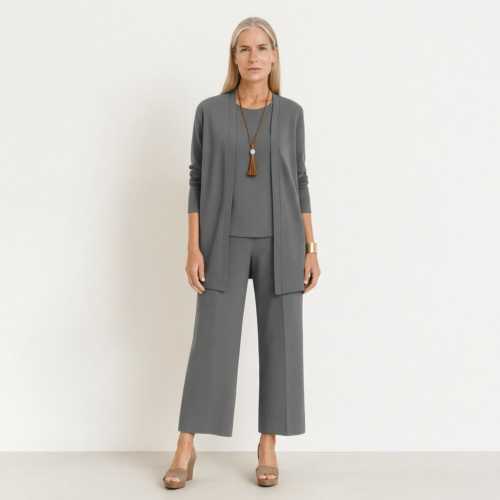 Conjunto Mujer Tres Piezas Pantalón Ancho Comodo - Mavetta