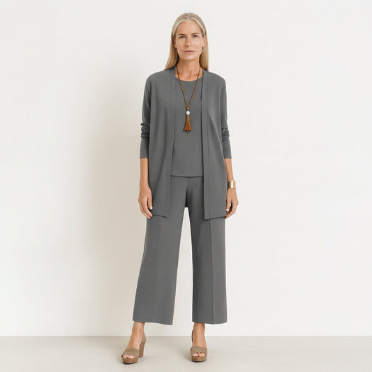 Conjunto Mujer Tres Piezas Pantalón Ancho Comodo - Mavetta